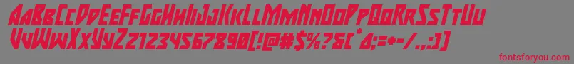 majorforcextraital Font – Red Fonts on Gray Background