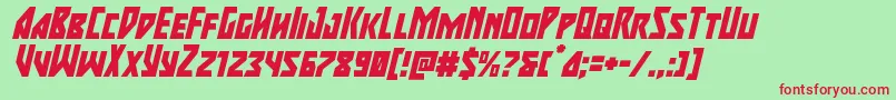 majorforcextraital Font – Red Fonts on Green Background