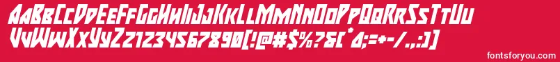 majorforcextraital Font – White Fonts on Red Background