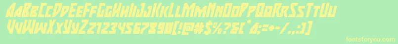 majorforcextraital Font – Yellow Fonts on Green Background