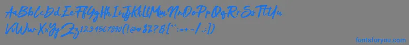 Mak Dah Font – Blue Fonts on Gray Background