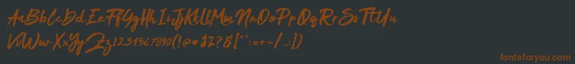 Mak Dah Font – Brown Fonts on Black Background