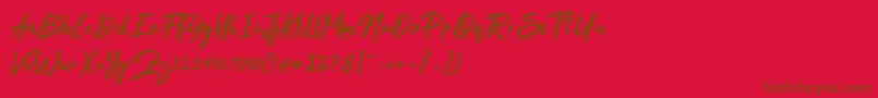 Mak Dah Font – Brown Fonts on Red Background