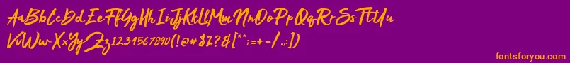 Mak Dah Font – Orange Fonts on Purple Background