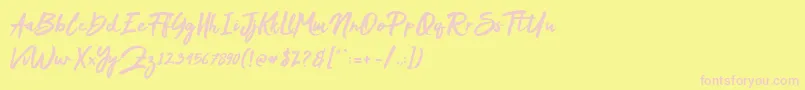 Mak Dah Font – Pink Fonts on Yellow Background