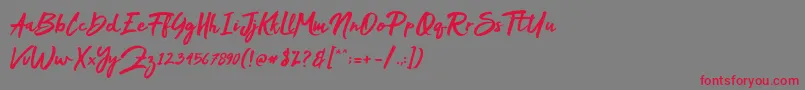 Mak Dah Font – Red Fonts on Gray Background