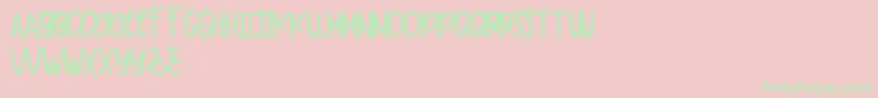 Makaw Free-Schriftart – Grüne Schriften auf rosa Hintergrund