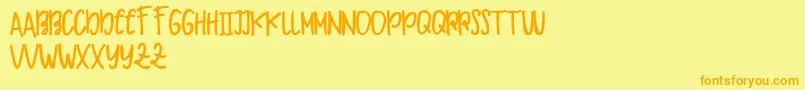 Makaw Free-Schriftart – Orangefarbene Schriften auf gelbem Hintergrund