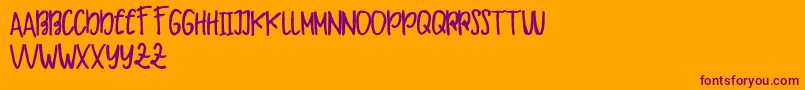 Makaw Free Font – Purple Fonts on Orange Background