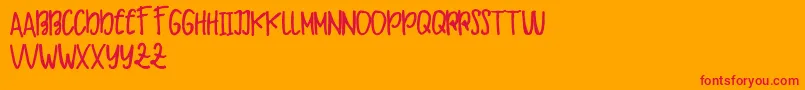 Makaw Free Font – Red Fonts on Orange Background