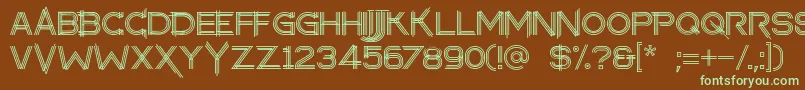 makayla-fontti – vihreät fontit ruskealla taustalla