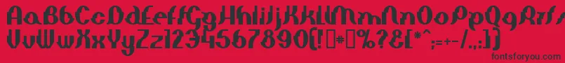 Elepb-Schriftart – Schwarze Schriften auf rotem Hintergrund