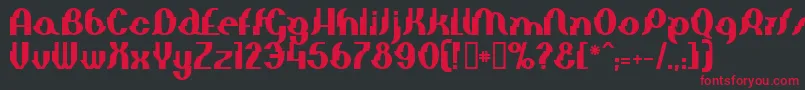 フォントElepb – 黒い背景に赤い文字