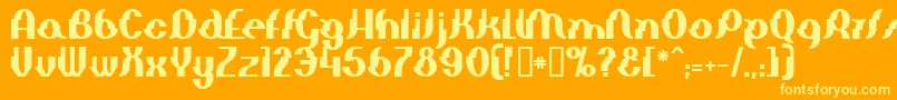 Czcionka Elepb – żółte czcionki na pomarańczowym tle