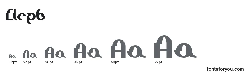 Размеры шрифта Elepb