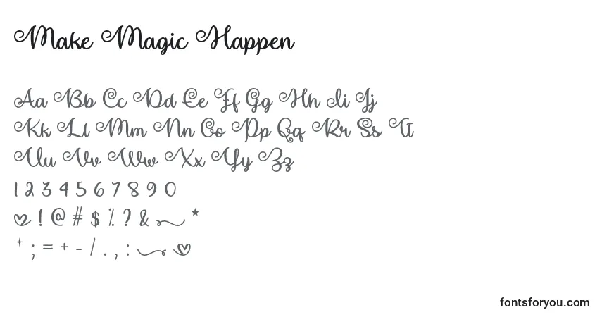 Make Magic Happen   Font – alphabet, numbers, special characters