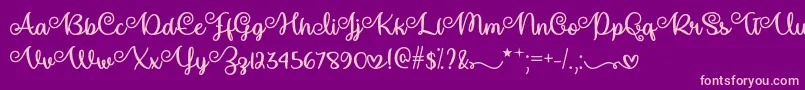 Make Magic Happen  -Schriftart – Rosa Schriften auf violettem Hintergrund