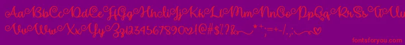 Make Magic Happen  -Schriftart – Rote Schriften auf violettem Hintergrund
