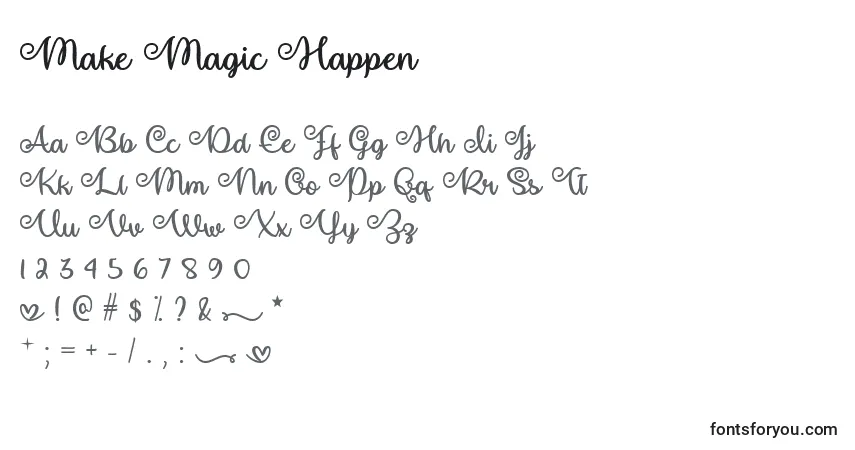 Czcionka Make Magic Happen   (133452) – alfabet, cyfry, specjalne znaki
