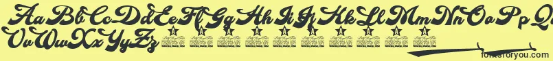 Шрифт Makeup Personal Use – чёрные шрифты на жёлтом фоне