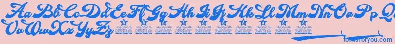 Fonte Makeup Personal Use – fontes azuis em um fundo rosa