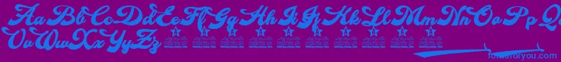 Шрифт Makeup Personal Use – синие шрифты на фиолетовом фоне