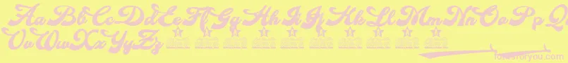 Makeup Personal Use Font – Pink Fonts on Yellow Background