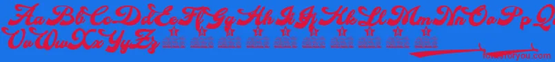 Makeup Personal Use Font – Red Fonts on Blue Background