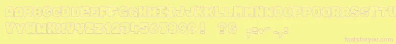 フォントMaki  Fugu – ピンクのフォント、黄色の背景