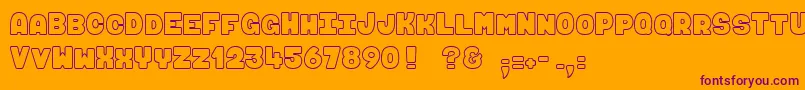 Шрифт Maki  Fugu – фиолетовые шрифты на оранжевом фоне