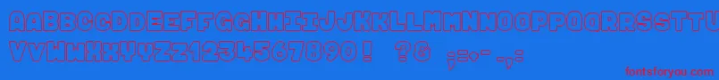 Maki  Fugu Font – Red Fonts on Blue Background