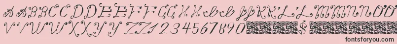 Making a List, Checking it Twice Font – Black Fonts on Pink Background