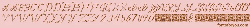 Making a List, Checking it Twice Font – Brown Fonts on Pink Background
