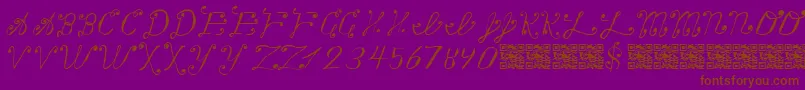 Making a List, Checking it Twice Font – Brown Fonts on Purple Background