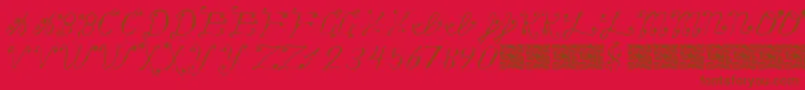 Making a List, Checking it Twice-fontti – ruskeat fontit punaisella taustalla