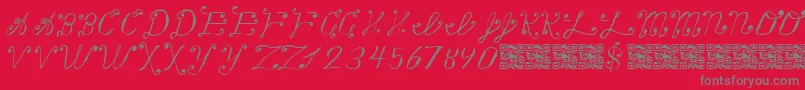 Making a List, Checking it Twice Font – Gray Fonts on Red Background