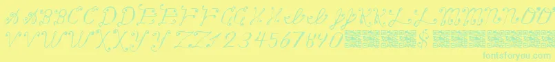 Making a List, Checking it Twice Font – Green Fonts on Yellow Background