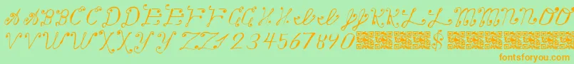 Making a List, Checking it Twice Font – Orange Fonts on Green Background