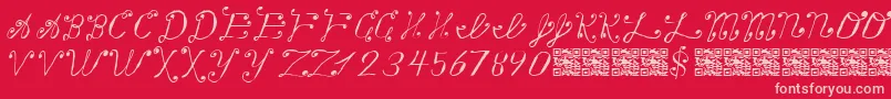 Making a List, Checking it Twice Font – Pink Fonts on Red Background