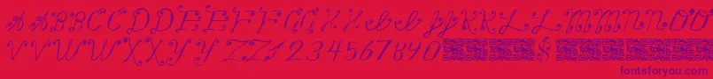 Making a List, Checking it Twice Font – Purple Fonts on Red Background