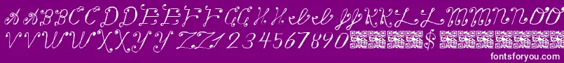 Making a List, Checking it Twice Font – White Fonts on Purple Background