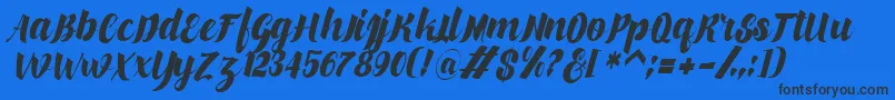 Fonte makinglovem – fontes pretas em um fundo azul