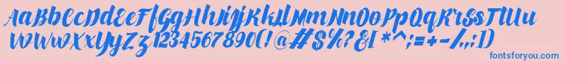 makinglovem Font – Blue Fonts on Pink Background