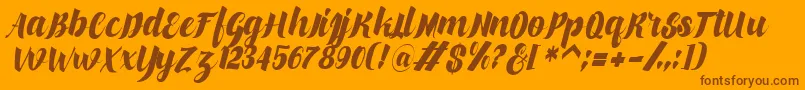 makinglovem Font – Brown Fonts on Orange Background