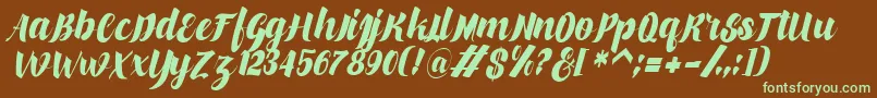 makinglovem Font – Green Fonts on Brown Background