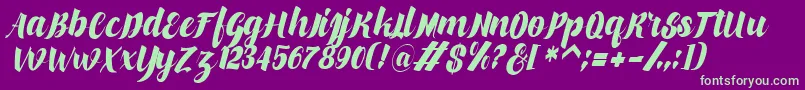 makinglovem Font – Green Fonts on Purple Background