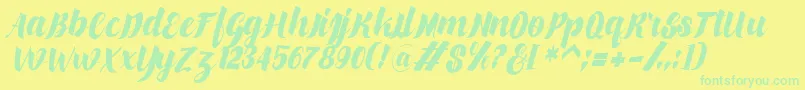 makinglovem Font – Green Fonts on Yellow Background