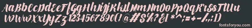 makinglovem-fontti – vaaleanpunaiset fontit mustalla taustalla