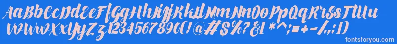 makinglovem Font – Pink Fonts on Blue Background