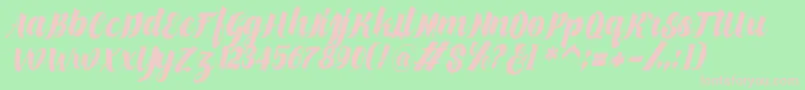 makinglovem Font – Pink Fonts on Green Background